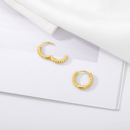 Ancient Greek Style Hoop Earrings for Women in Gold