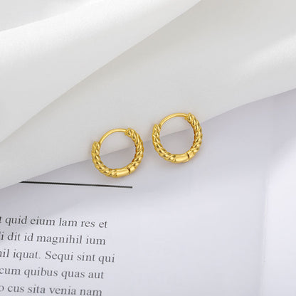 Ancient Greek Style Hoop Earrings for Women in Gold