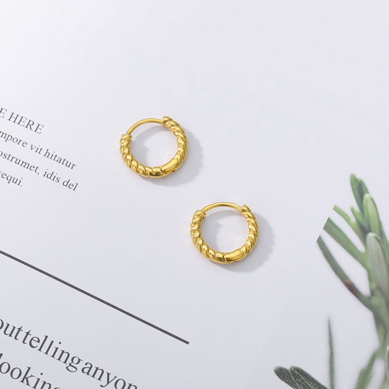 Ancient Greek Style Hoop Earrings for Women in Gold