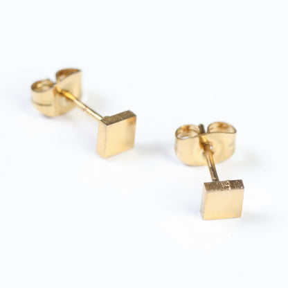 Box Shaped Stainless Steel Stud Earrings