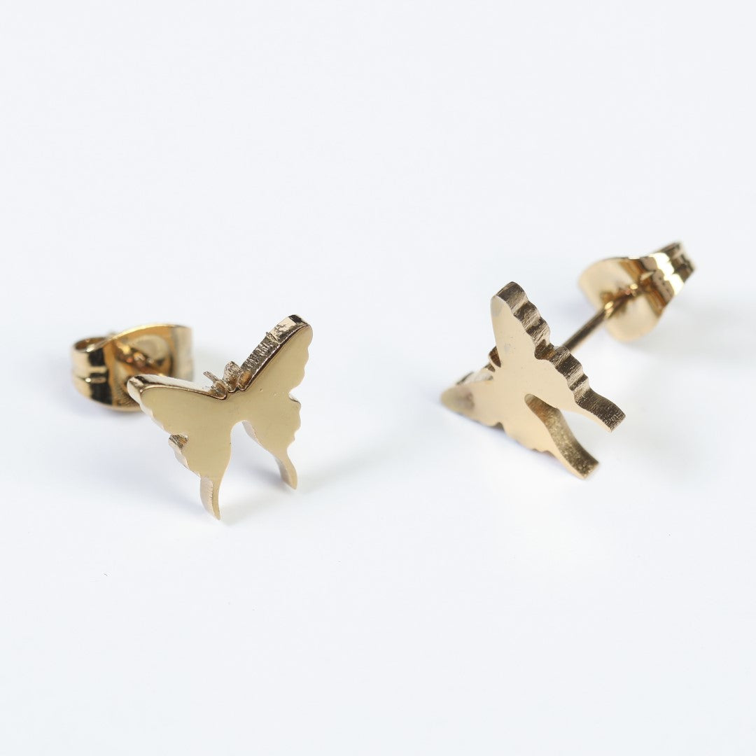 Butterfly Shaped Stainless Steel Stud Earrings