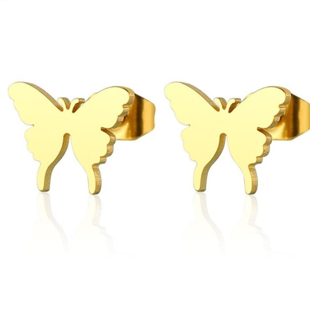 Butterfly Shaped Stainless Steel Stud Earrings