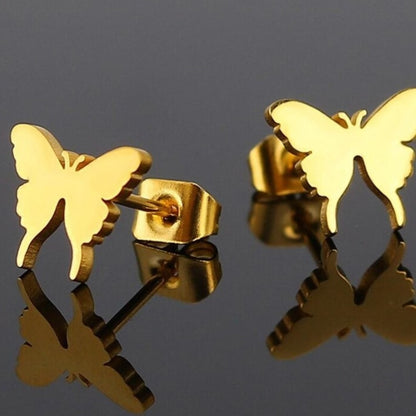 Butterfly Shaped Stainless Steel Stud Earrings