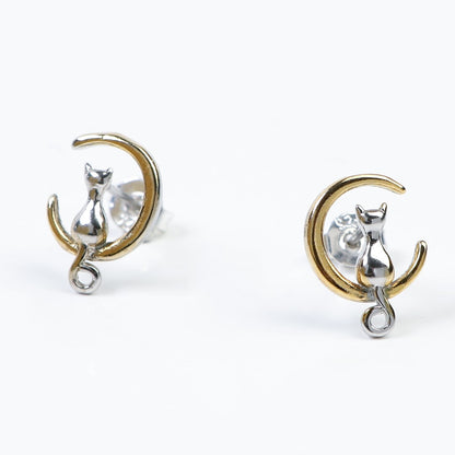 Cat-On-Moon-Sterling-Silver-Stud-Earrings- (1)