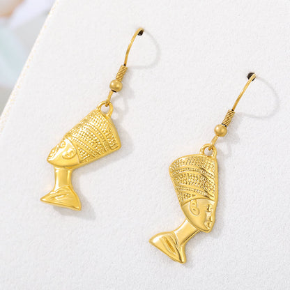 Egyptian Queen Nefertiti Earrings For Women in Gold