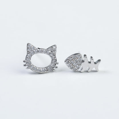 Fish-And-Cat-Sterling-Silver-Stud-Earrings- (1)