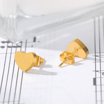 Heart-Shaped Stud Earrings for Women in Gold, Silver & Rose Gold