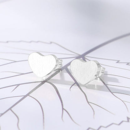 Heart-Shaped Stud Earrings for Women in Gold, Silver & Rose Gold