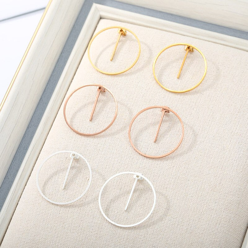 Circle Elegant Earrings for Women in Gold, Silver & Rose Gold