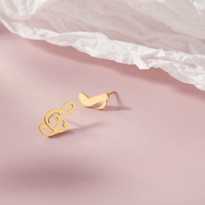 Music & Notes Stud Earrings For Women & Kids in Gold & Rose Gold