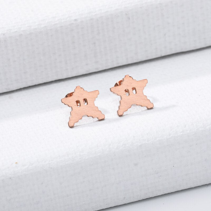 Shiny Starfish Shaped Stud Earrings in Gold, Silver & Rose Gold