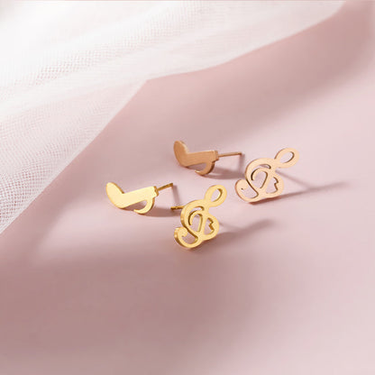 Music & Notes Stud Earrings For Women & Kids in Gold & Rose Gold