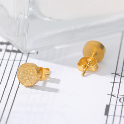 Geometric Cylinder Stud Earrings for Women in Gold, Silver & Rose Gold