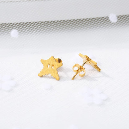 Shiny Starfish Shaped Stud Earrings in Gold, Silver & Rose Gold