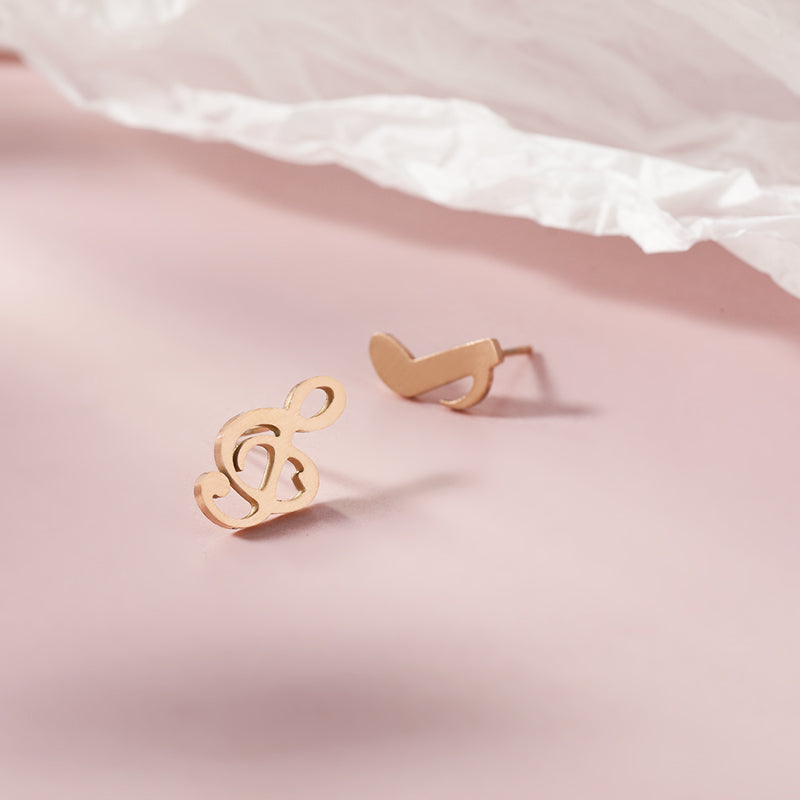 Music & Notes Stud Earrings For Women & Kids in Gold & Rose Gold