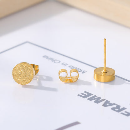 Geometric Cylinder Stud Earrings for Women in Gold, Silver & Rose Gold