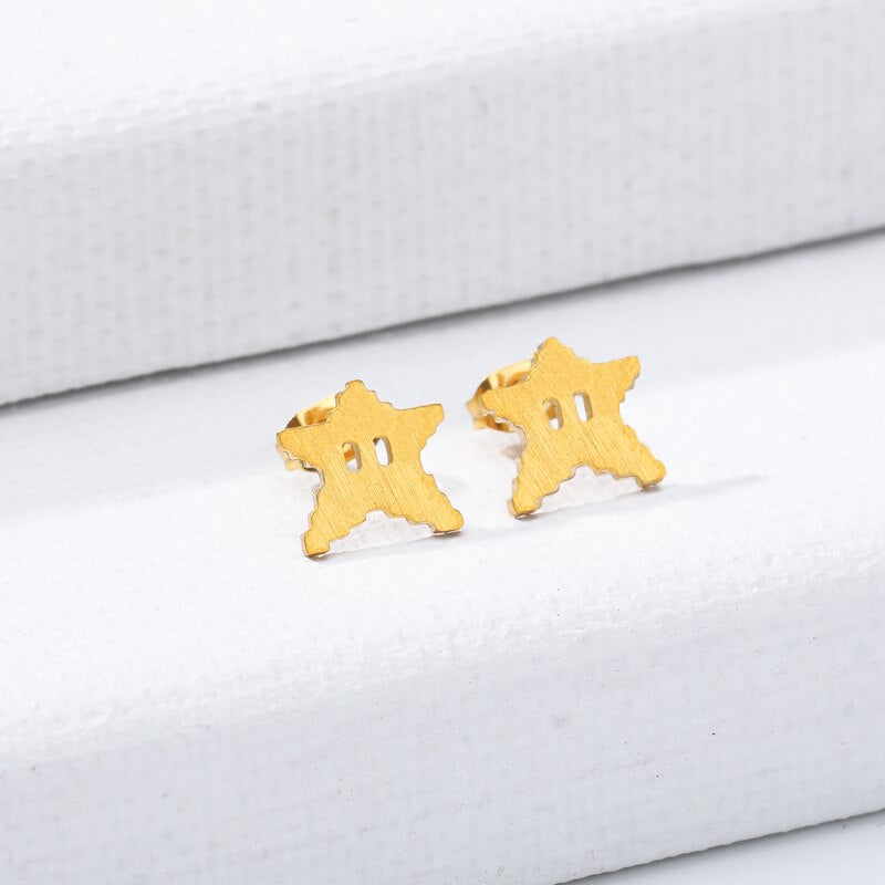 Shiny Starfish Shaped Stud Earrings in Gold, Silver & Rose Gold