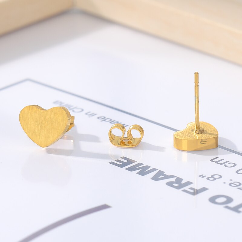 Heart-Shaped Stud Earrings for Women in Gold, Silver & Rose Gold