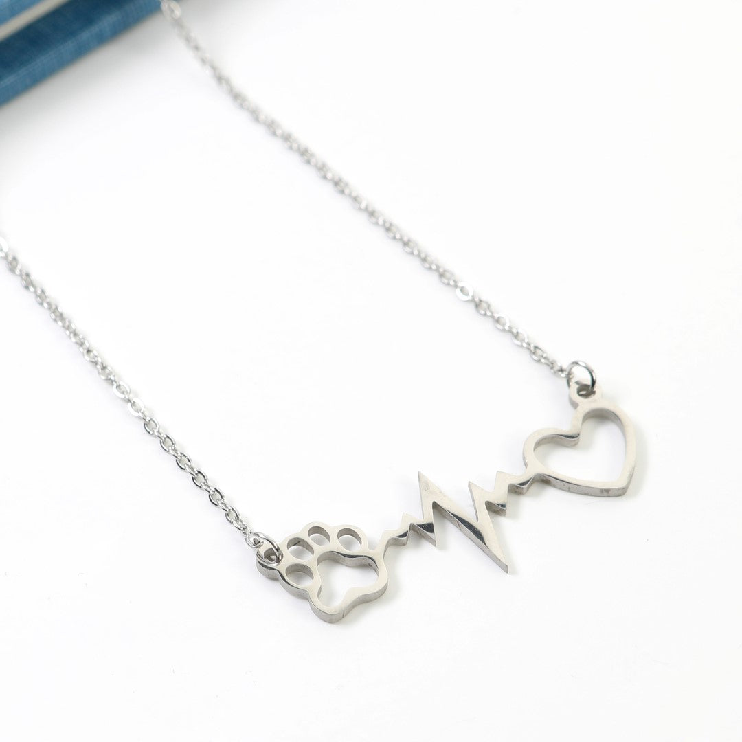 Heart-And-Paw-Stainless-Steel-Matinee-Necklace- (3)