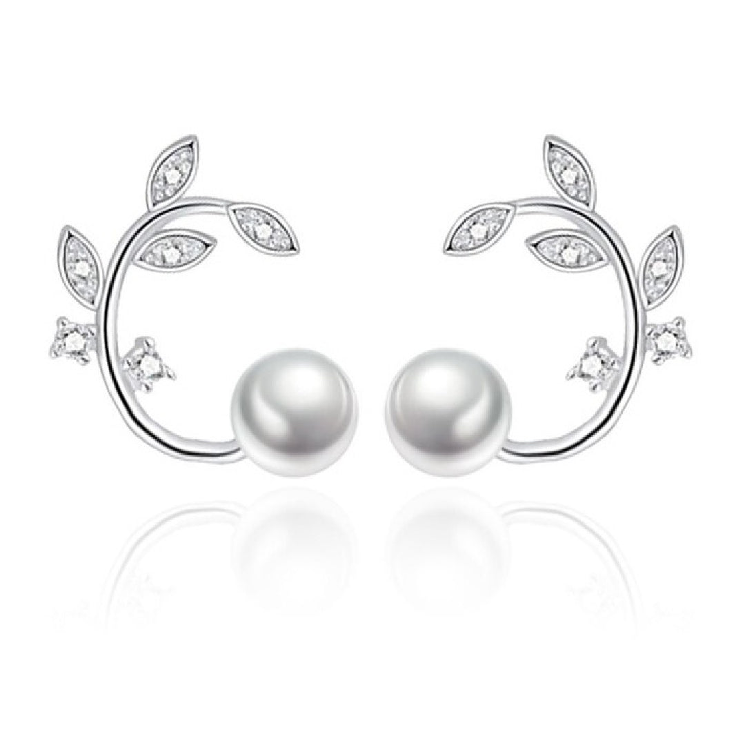 Leaf-And-Pearl-Bridal-Cubic-Zirconia-Drop-Earrings- (6)