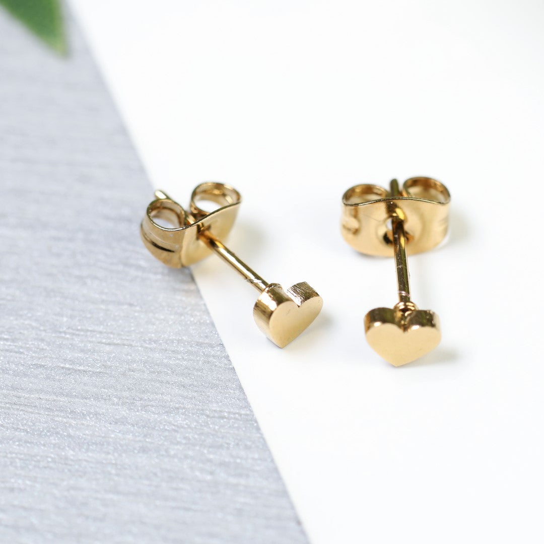 Little Heart Stainless Steel Stud Earrings