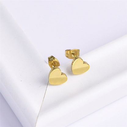 Little Heart Stainless Steel Stud Earrings