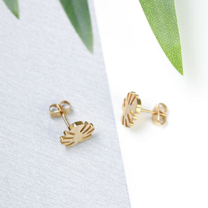 Palm Leaf Stainless Steel Stud Earrings