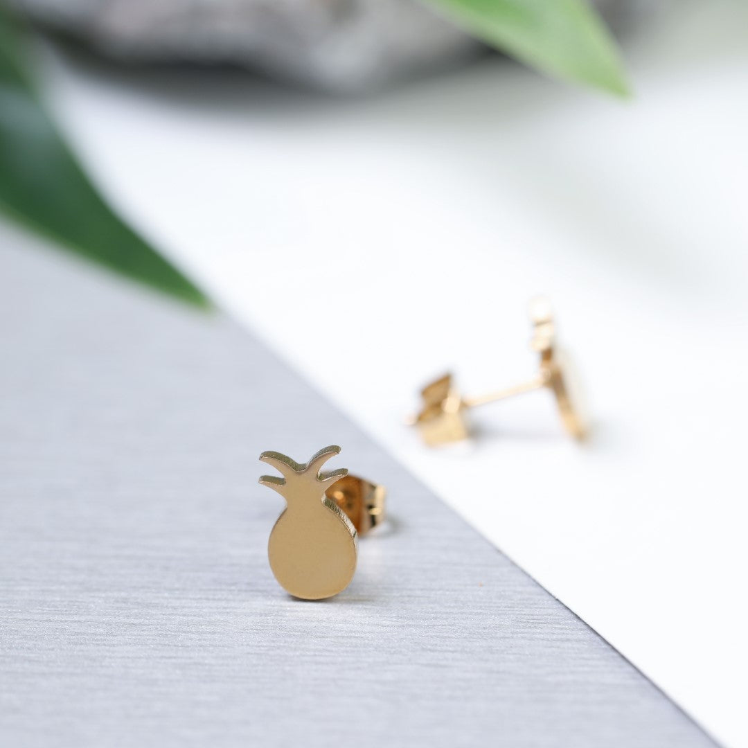 Pineapple Shaped Stainless Steel Stud Earrings