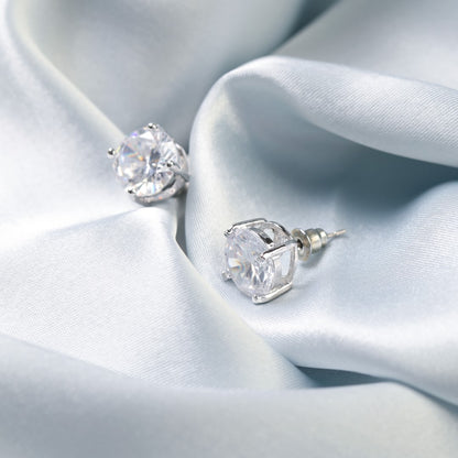 Simple And Elegant Cubic Zirconia Stud Earrings