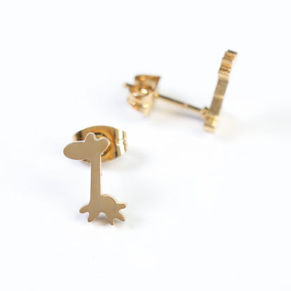 Small Giraffe Stainless Steel Stud Earrings