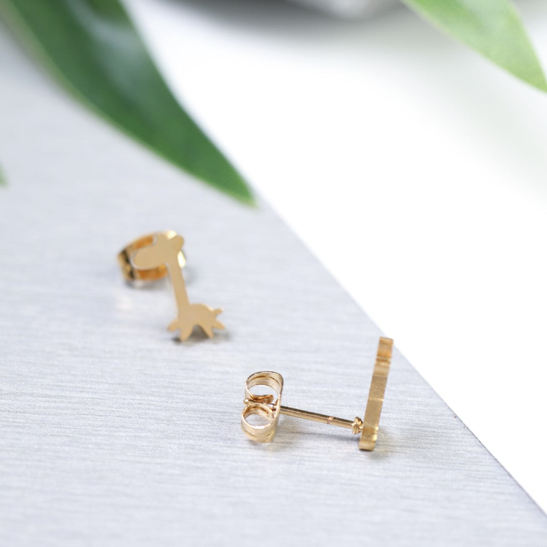 Small Giraffe Stainless Steel Stud Earrings