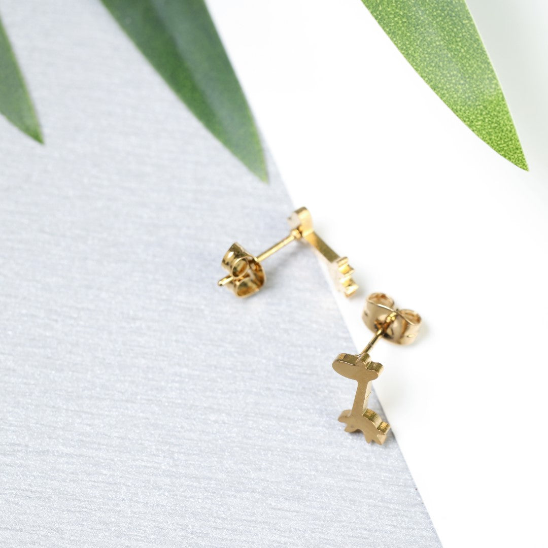 Small Giraffe Stainless Steel Stud Earrings