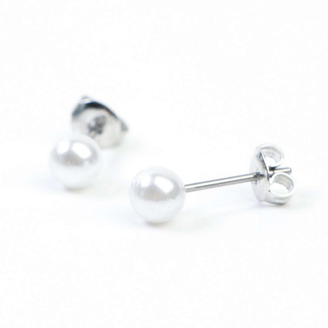 Small Pearl Sterling Silver Stud Earrings