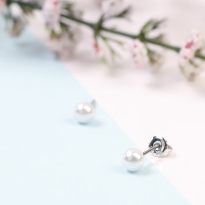 Small Pearl Sterling Silver Stud Earrings