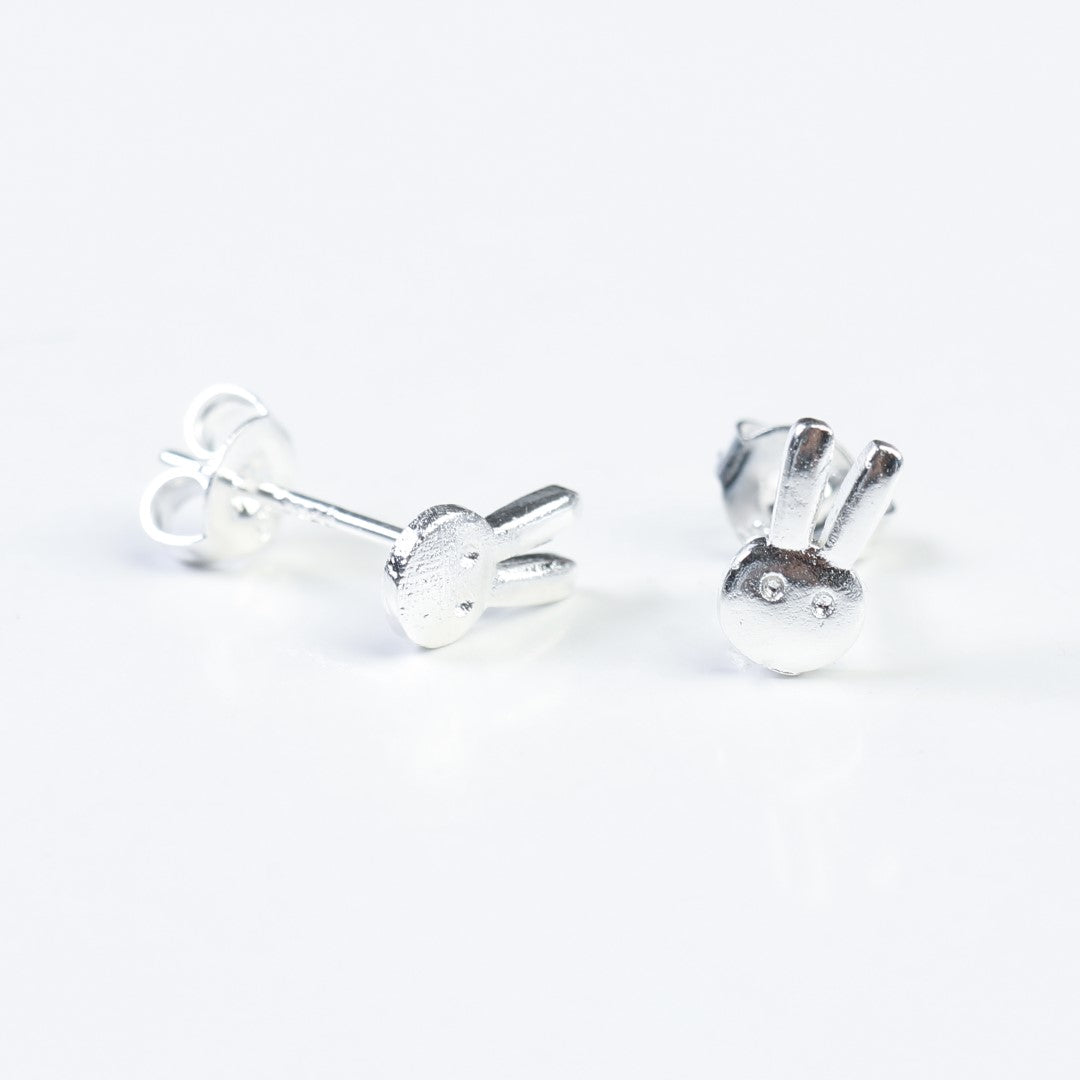 Small Rabbit Sterling Silver Stud Earrings