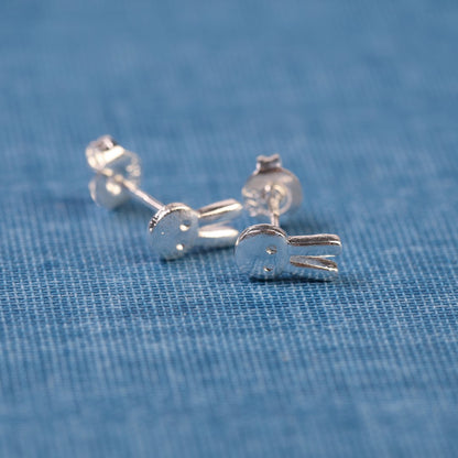 Small Rabbit Sterling Silver Stud Earrings