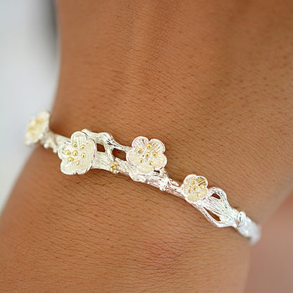 Tiny-Daisy-Flower-Shaped-Sterling-Silver-Open-Bangle-Bracelet- (9)