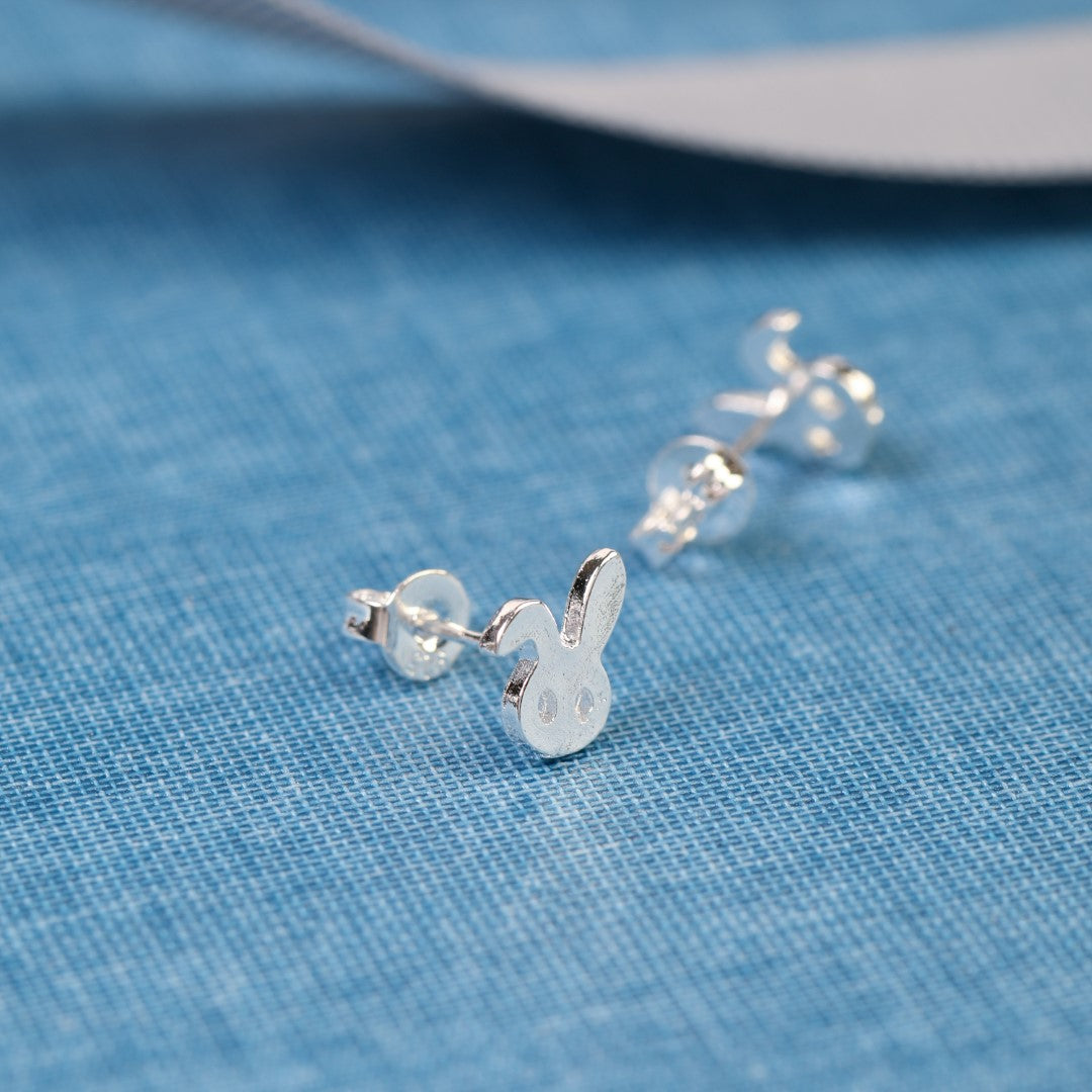 Tiny Rabbit Sterling Silver Stud Earrings