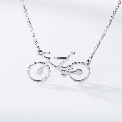 Bicycle Pendant Women's Necklace in Gold, Rose Gold & Silver