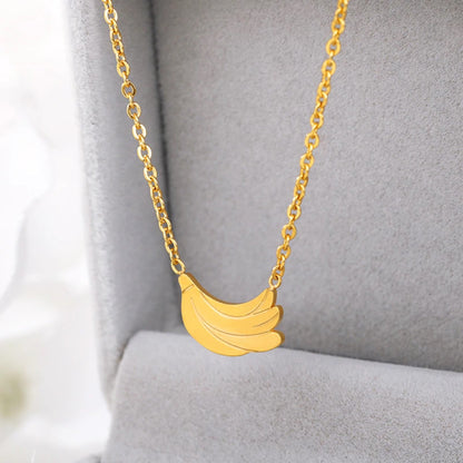 Bunch of Bananas Pendant Women's Necklace in Gold, Silver & Rose Gold