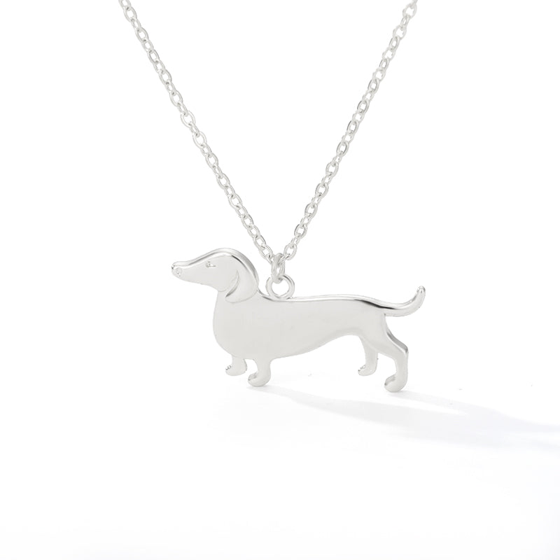 Dachshund Shaped Women's Necklace & Pendant in Gold & Silver