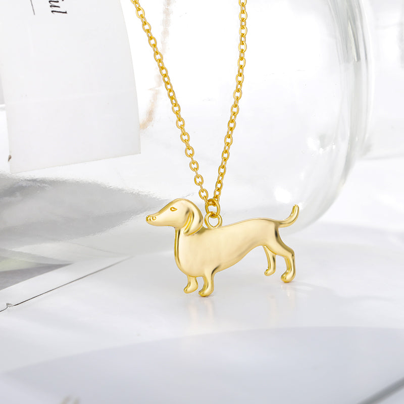 Dachshund Shaped Women's Necklace & Pendant in Gold & Silver