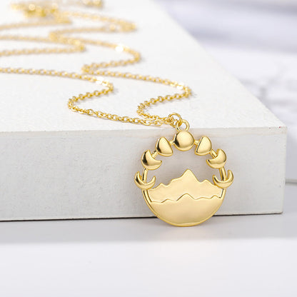 From Dusk Till Dawn Mountain Necklace in Gold & Silver