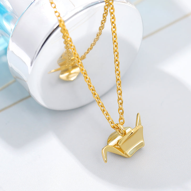 Japanese Origami Women's Necklace in Gold & Silver