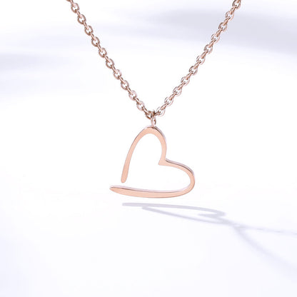 Love Heart Pendant Women's Necklace in Gold, Rose Gold & Silver