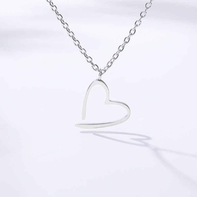 Love Heart Pendant Women's Necklace in Gold, Rose Gold & Silver