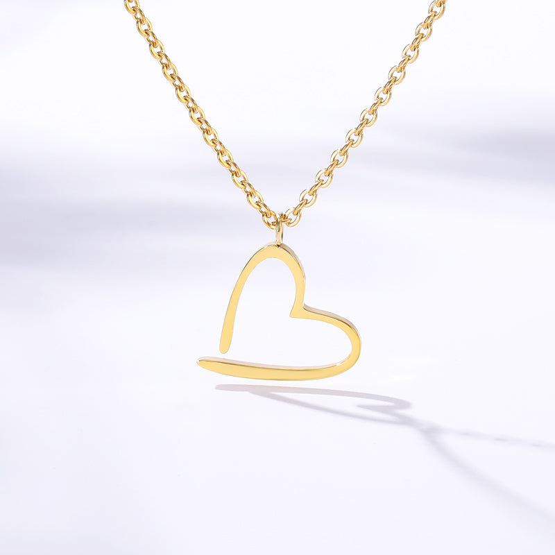 Love Heart Pendant Women's Necklace in Gold, Rose Gold & Silver