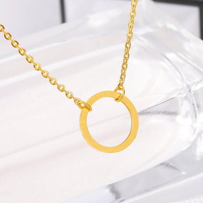 Minimal Necklace With Circle Eternity Pendant in Gold, Rose Gold & Silver