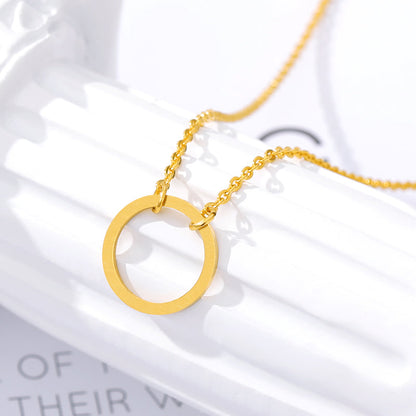 Minimal Necklace With Circle Eternity Pendant in Gold, Rose Gold & Silver