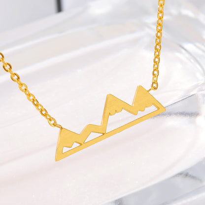 Mountain Shaped Women's Pendant & Necklace in Gold, Silver & Rose Gold